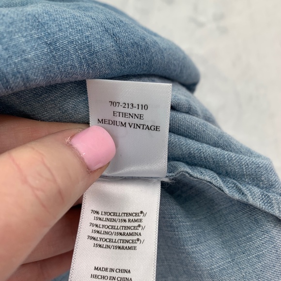 Rails Etienne Chambray Wrap Mini Skirt Sz L - Picture 8 of 11